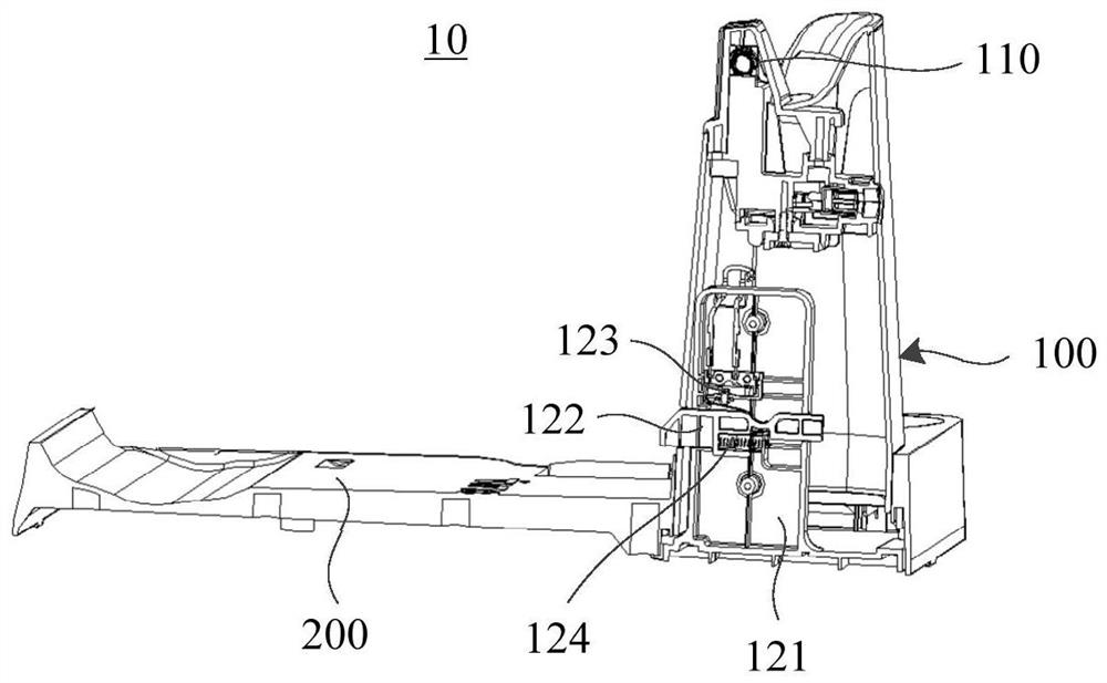 Charging base station, upright arm and cleaning system