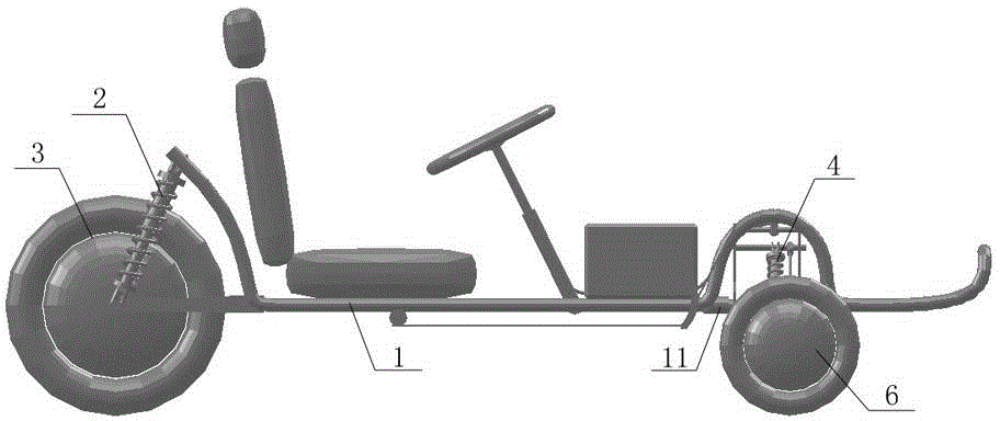 T-shaped inverted triangular servo electro-tricycle