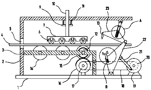 Cutting device for packing paperboard processing