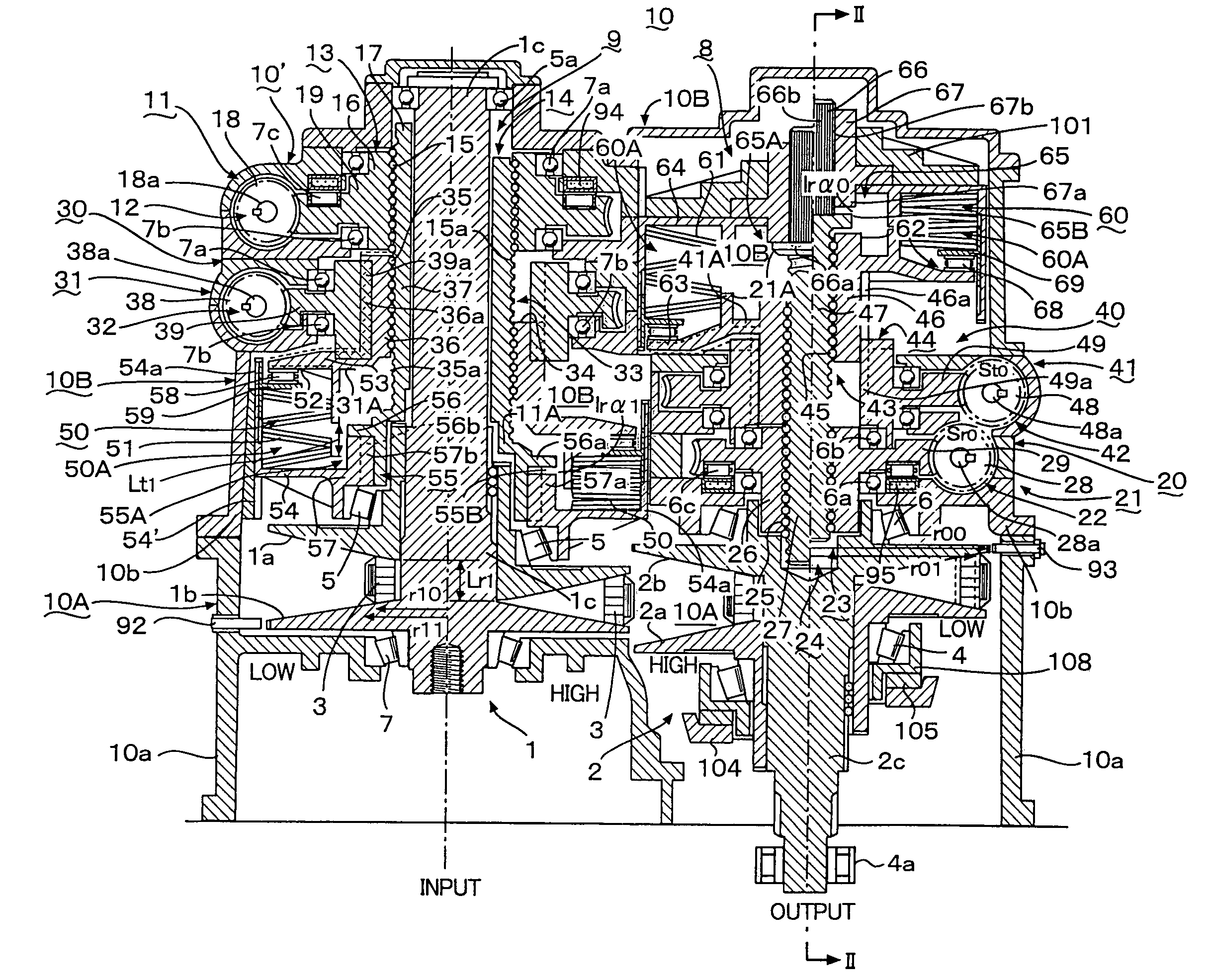 Variable-speed control system for a transmission