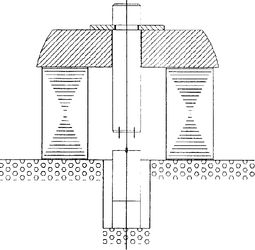 Stator iron core pressing device with sextant floating press head