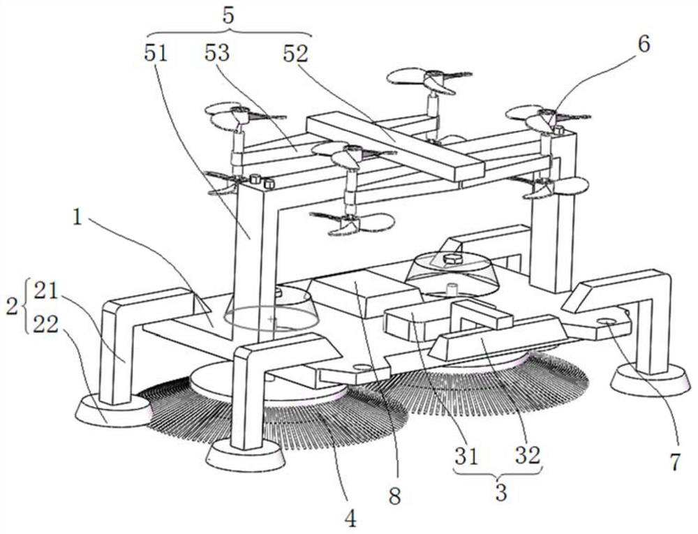 Unmanned aerial vehicle high-rise cleaning device