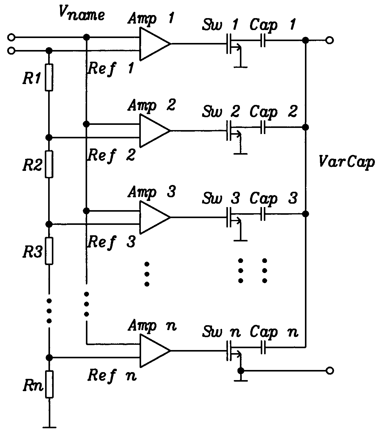High Q linear controlled variable capacitor using translinear amplifier