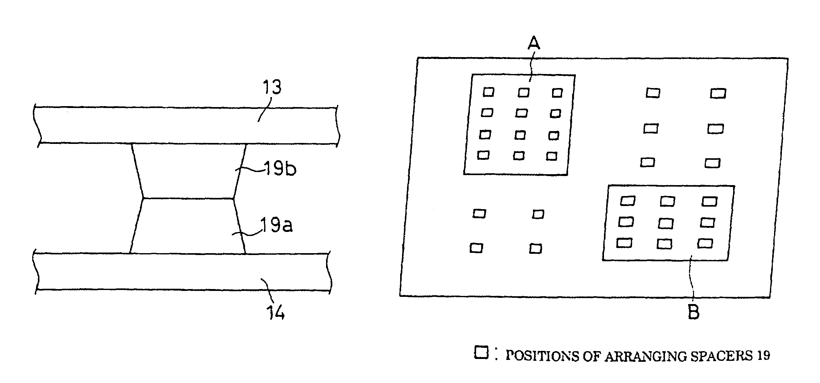 Touch sensor type liquid crystal display having a plurality of spacers, each comprising two members adapted to slide relative to each other in response to a contact force