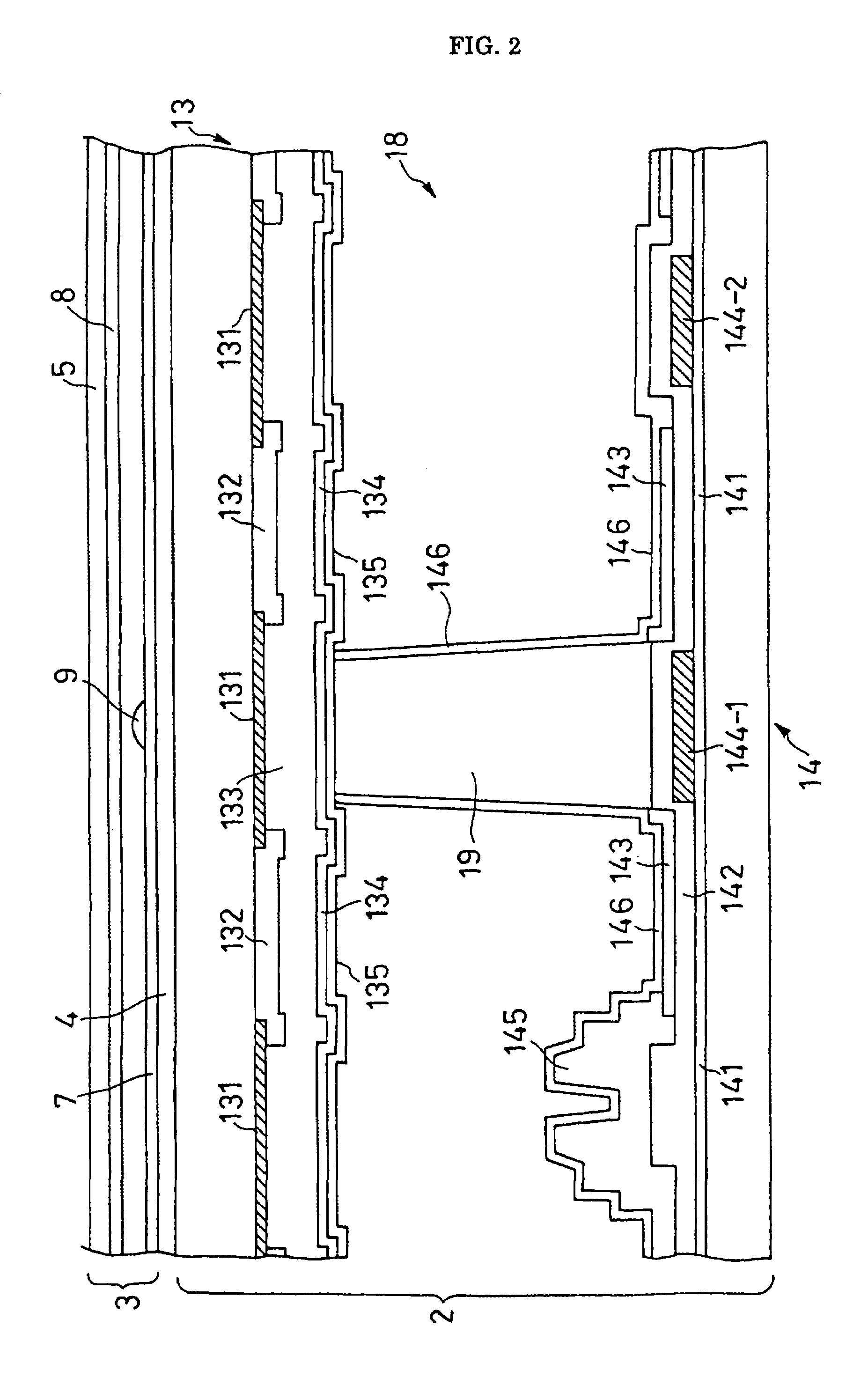 Touch sensor type liquid crystal display having a plurality of spacers, each comprising two members adapted to slide relative to each other in response to a contact force
