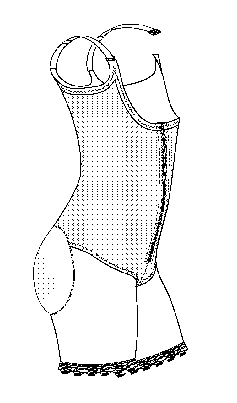 High-back gluteal shaping compression garment