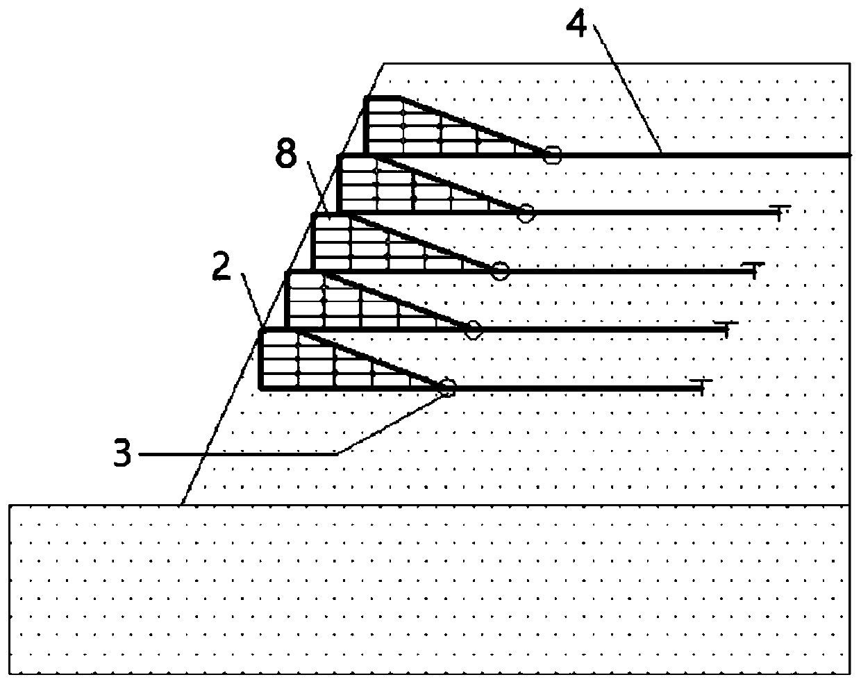 Locally-reinforced embankment, construction method and quick repairing and reinforcing method of locally-reinforced embankment