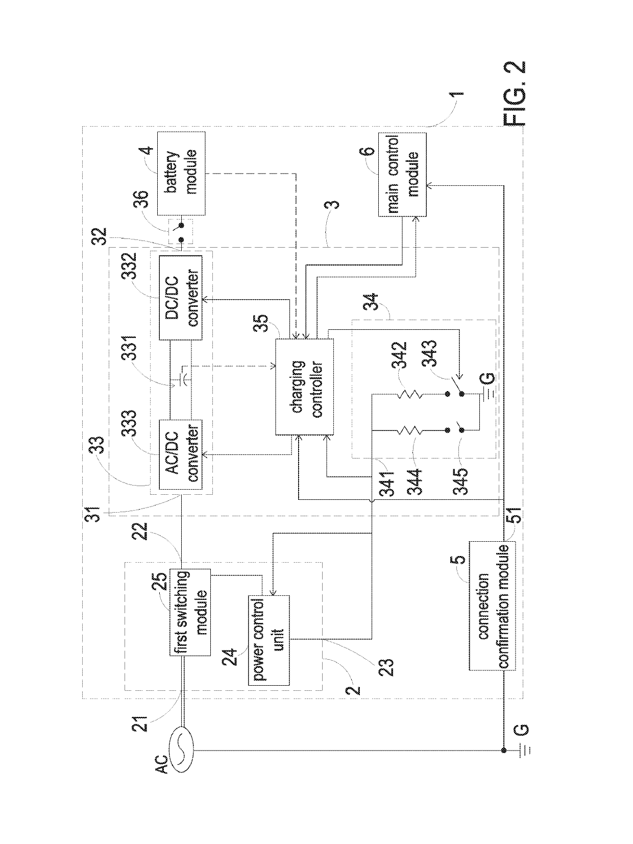 Charging system with peak voltage detection