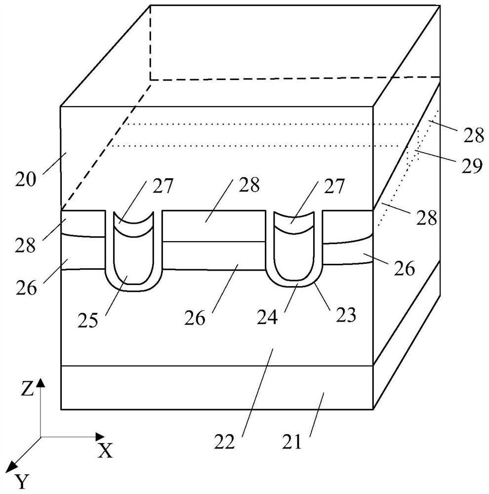 High-density trench device structure and manufacturing method thereof