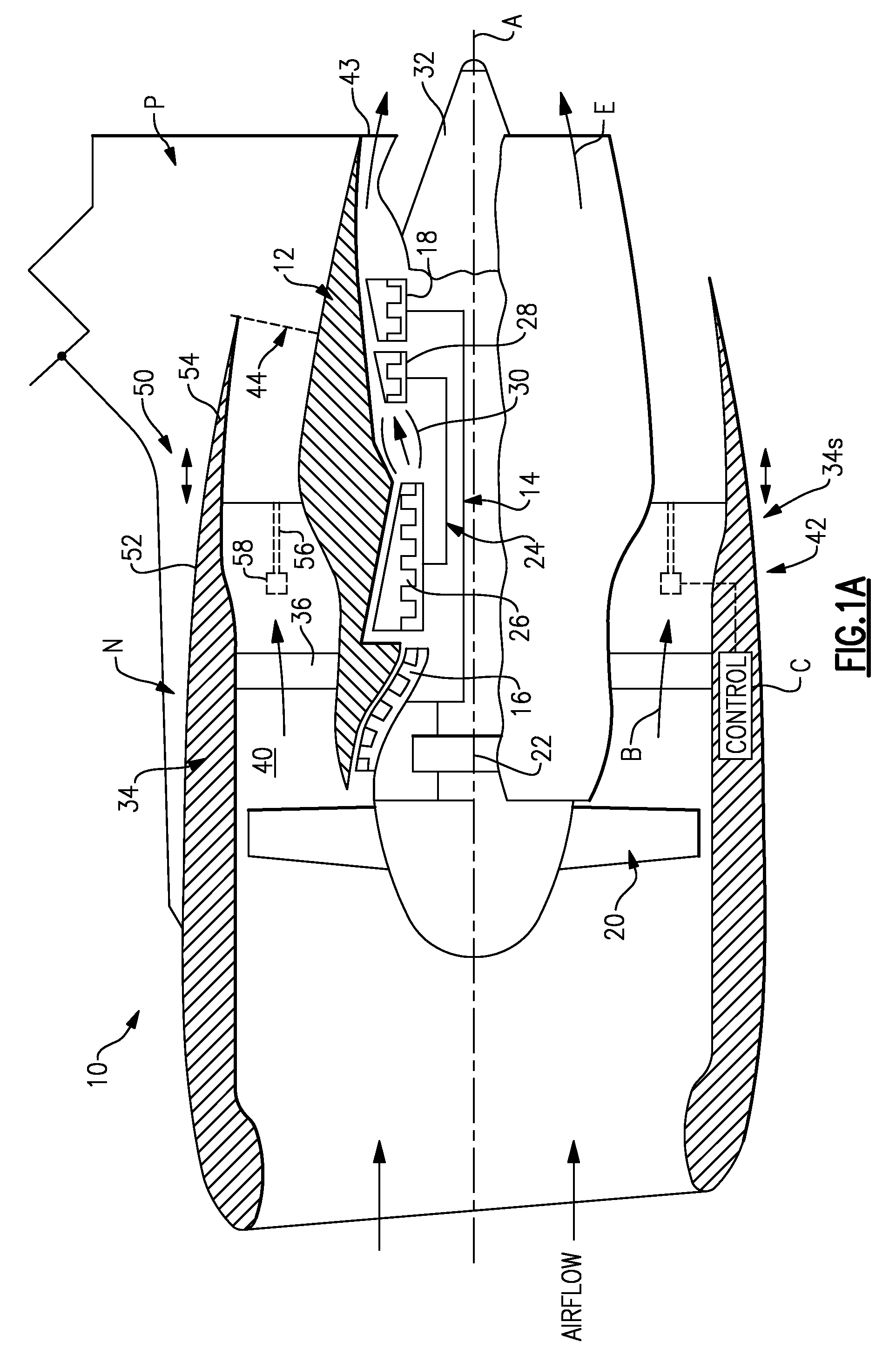 Gas turbine engine with axial movable fan variable area nozzle