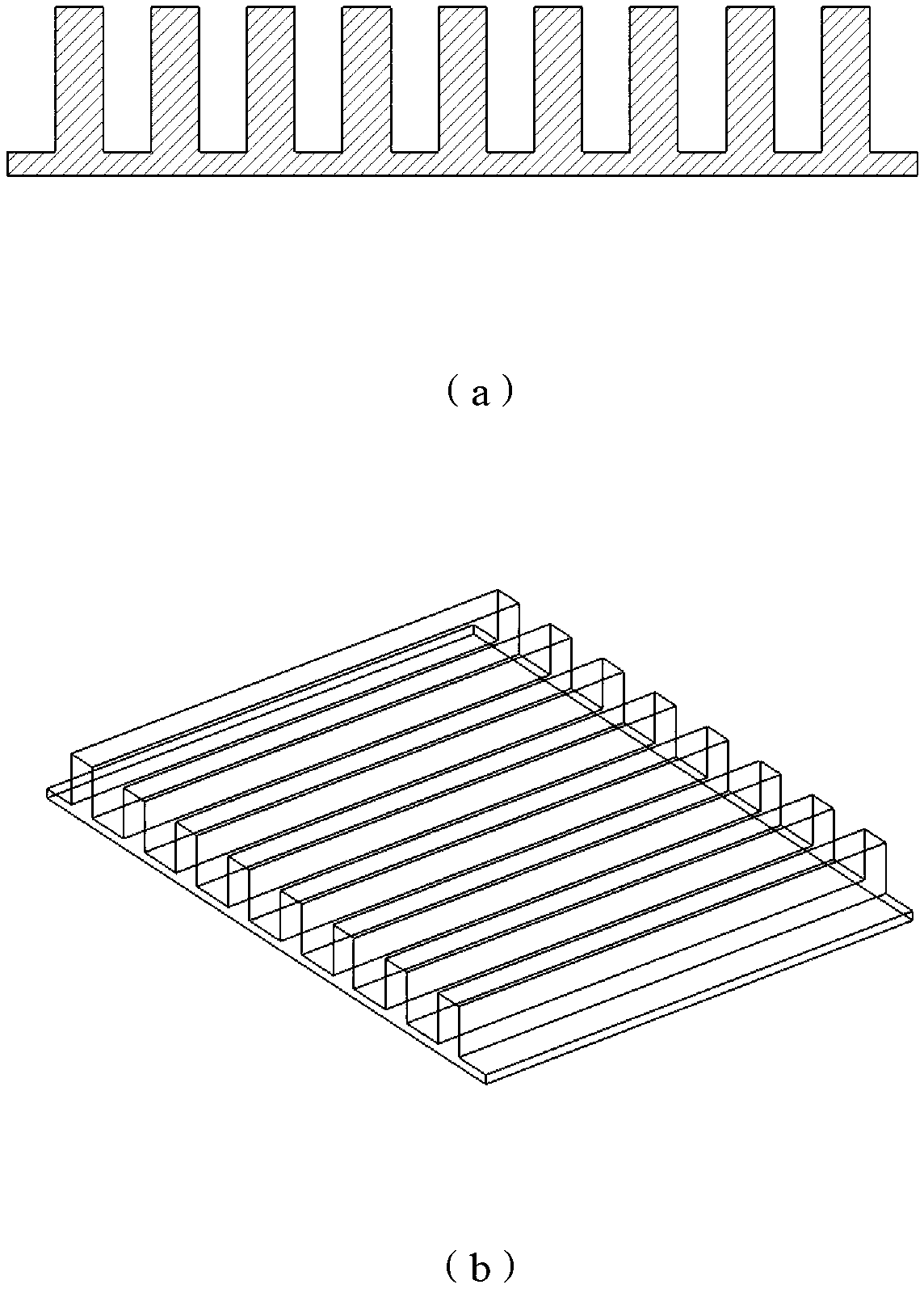 Three-phase phonon functional material structure comprising comb-type interlayer and manufacturing method