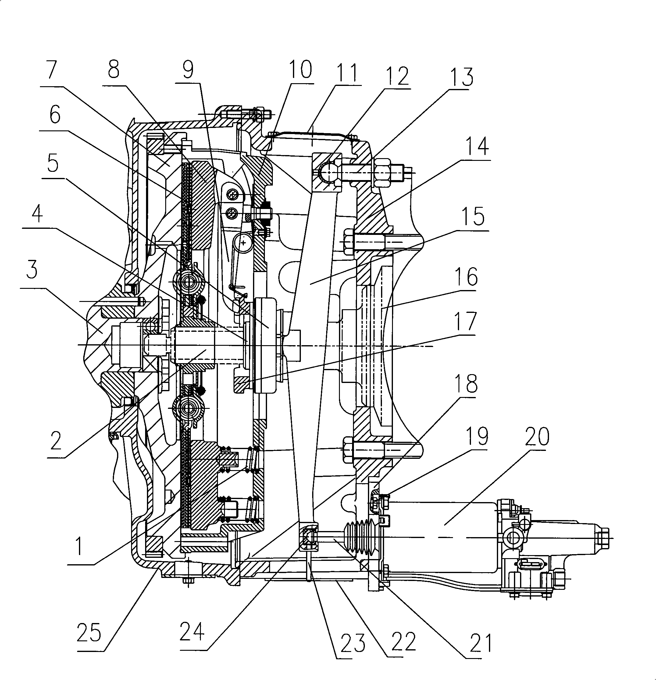 Strong push type detaching mechanism of car clutch