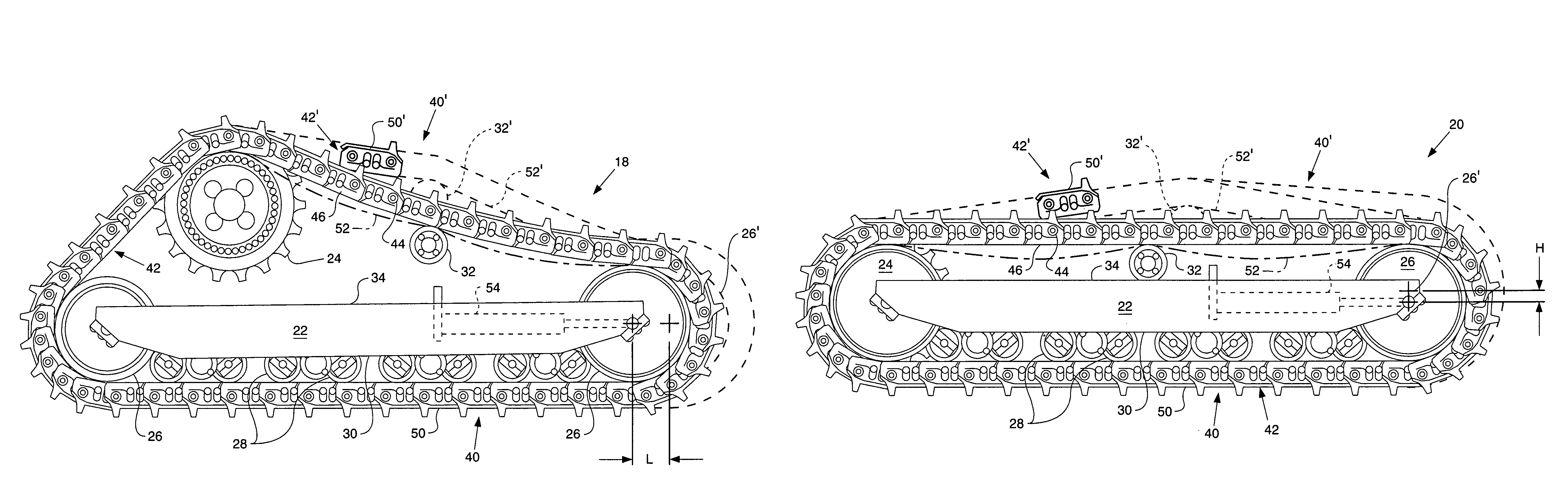 Apparatus and method to reduce vibrations on a tracked work machine