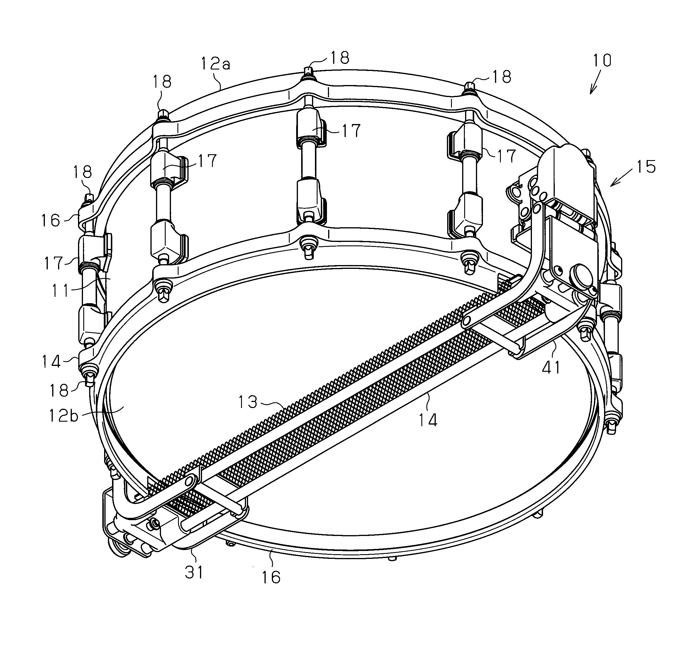 Strainer system of snare drum and snare drum with the strainer system