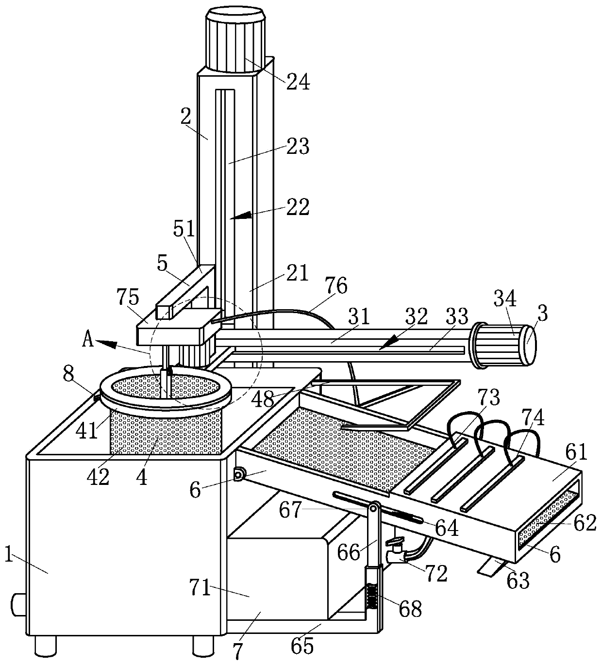 Cleaning device for valve part degreasing treatment