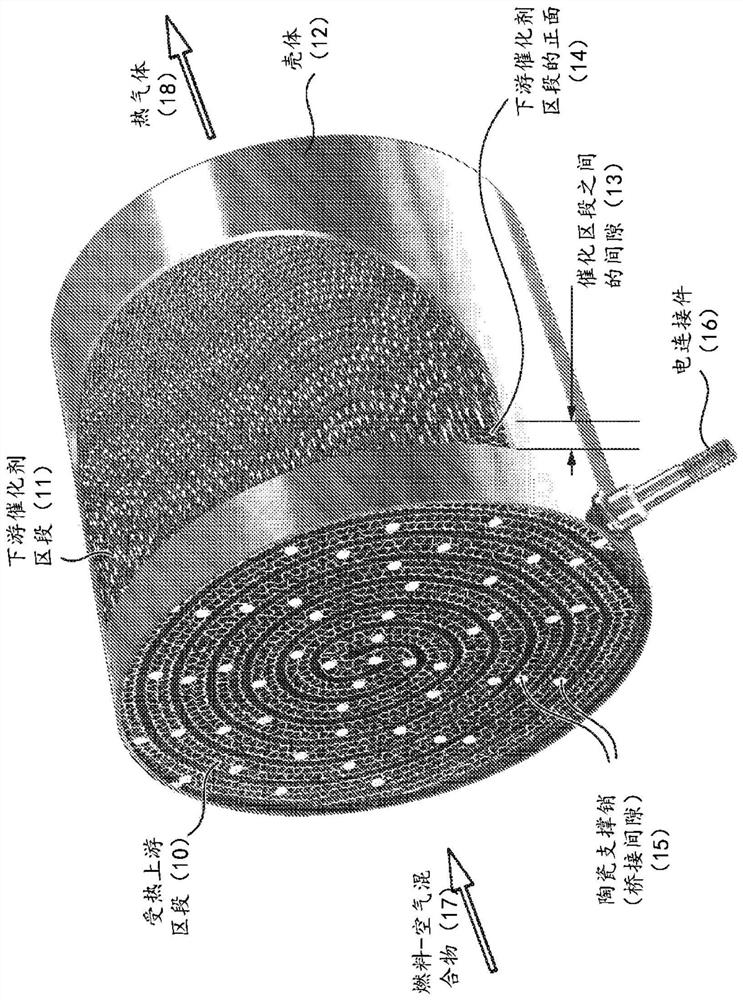 Electrically heated catalytic combustor