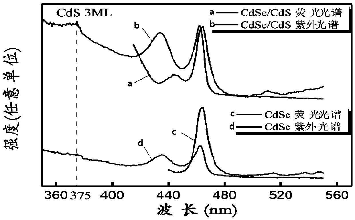 Preparation method of blue-light sphalerite CdSe/CdS nuclear crown structure nano sheet