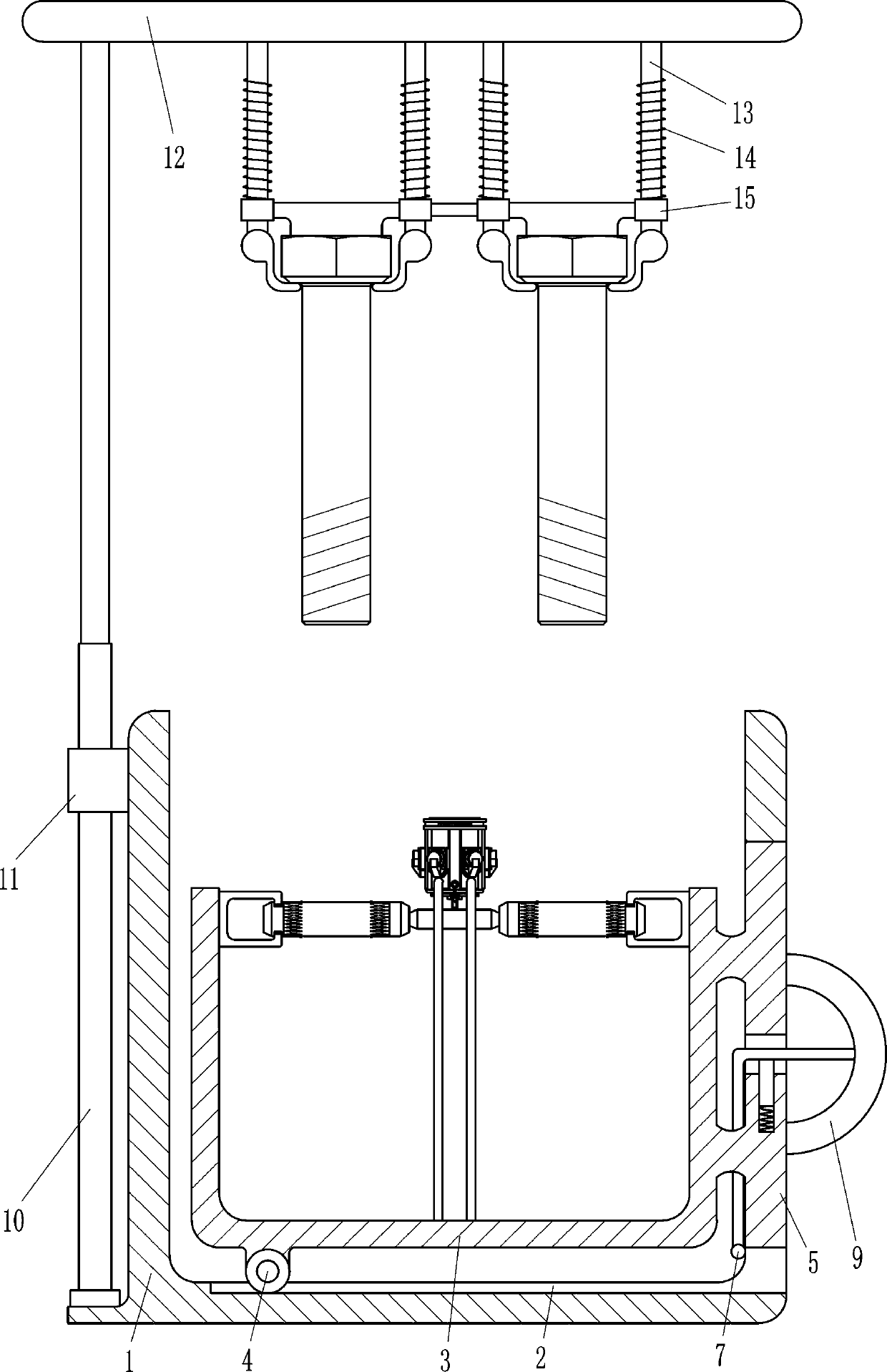 Rail bolt grease brush coating device