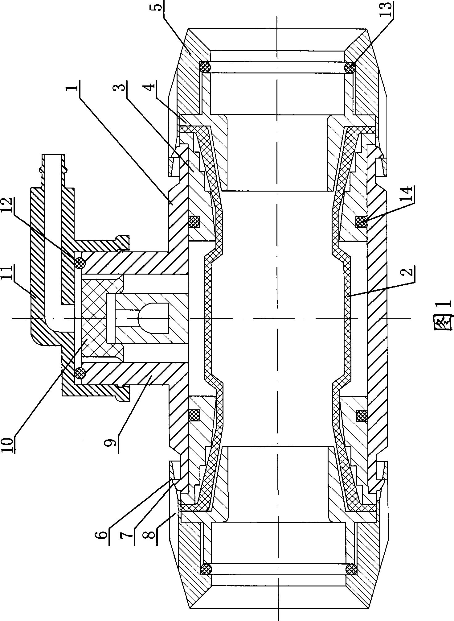 Weaving yarn end fast connecting gasbag