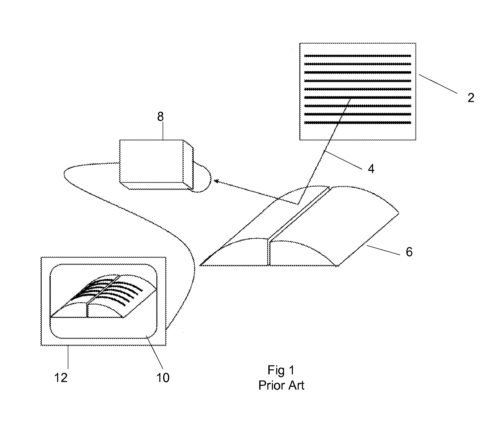 Method and apparatus for detecting defects using structured light