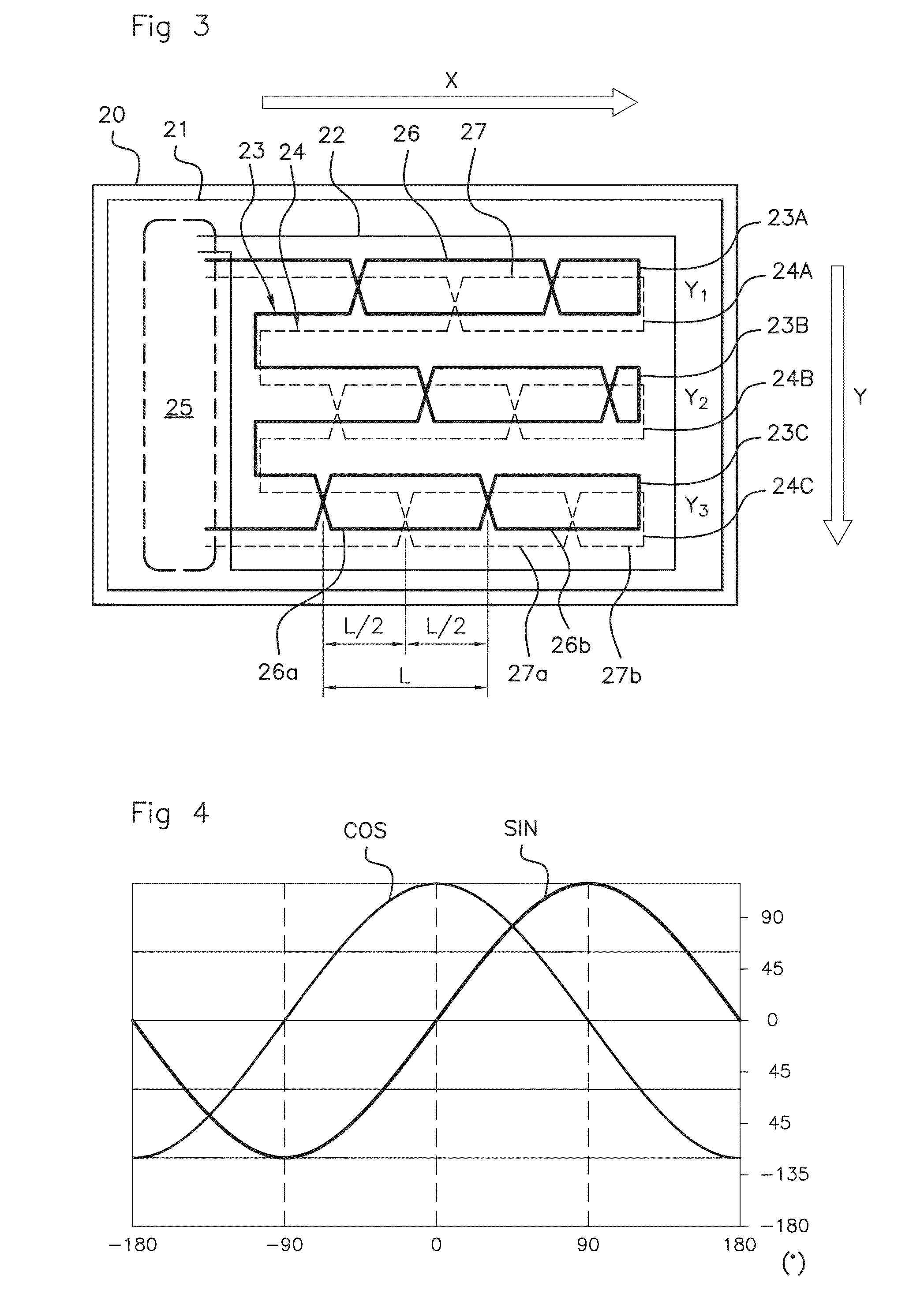 Inductive sensor for measuring the position of a shaft of a vehicle