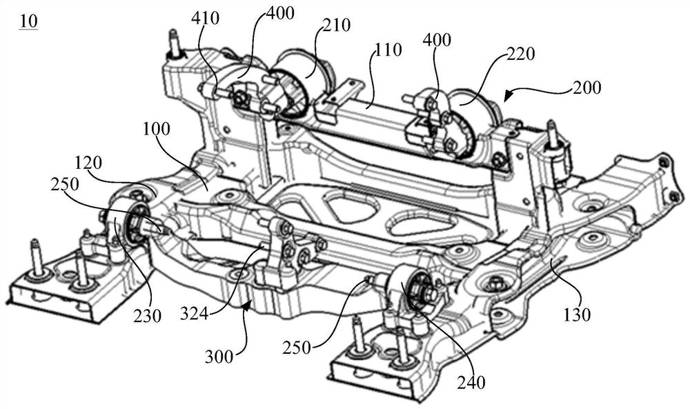 Rear cross beam assembly of motor suspension system, auxiliary frame assembly and new energy automobile