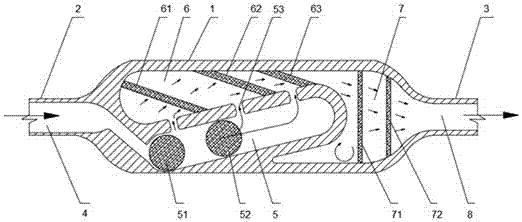 Three-way catalytic converter used for automobile tail gas treatment