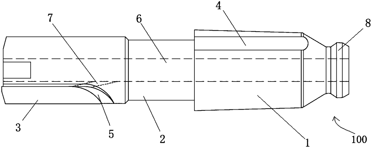 Taper connecting knife handle