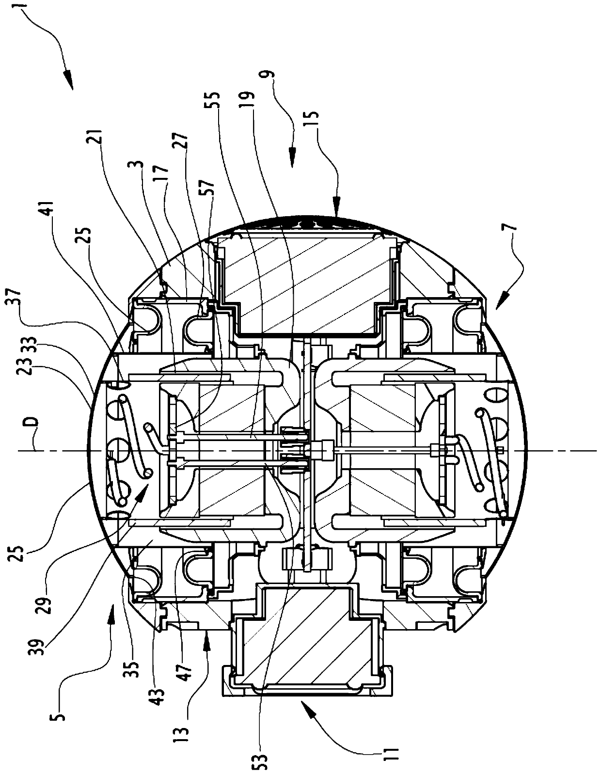 Electrodynamic loudspeaker including electrical power supply wires that are internal with respect to the coil holder