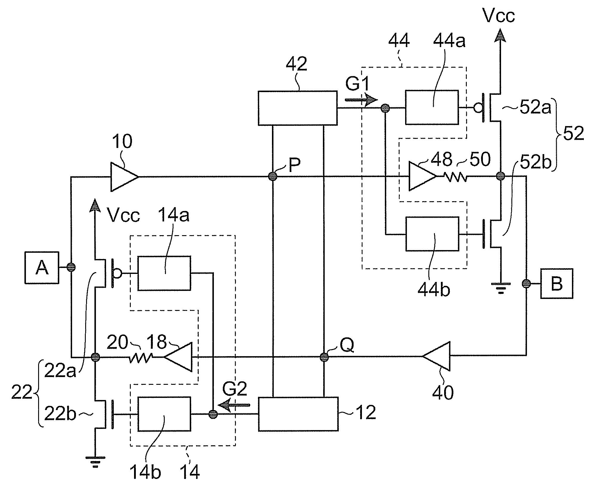 Bidirectional buffer circuit and signal level conversion circuit