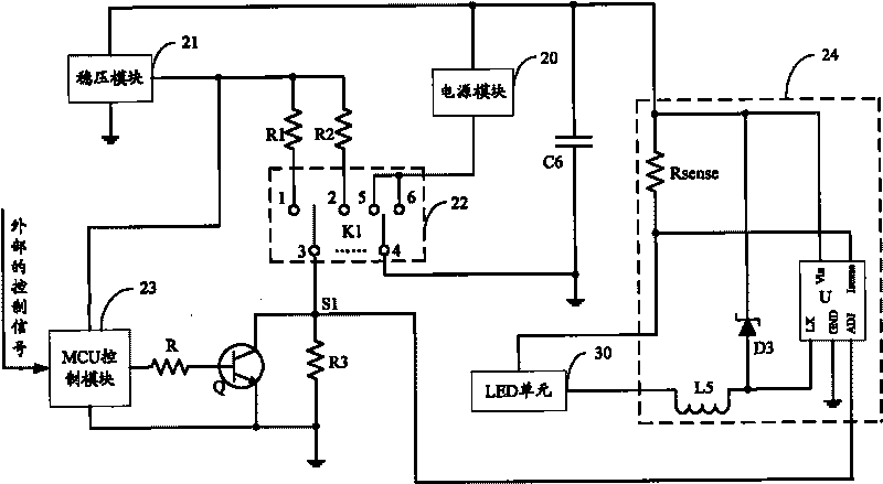 LED control circuit and LED device