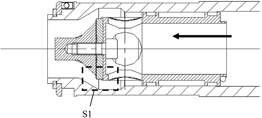 Sealing structure based on non-return stop valve