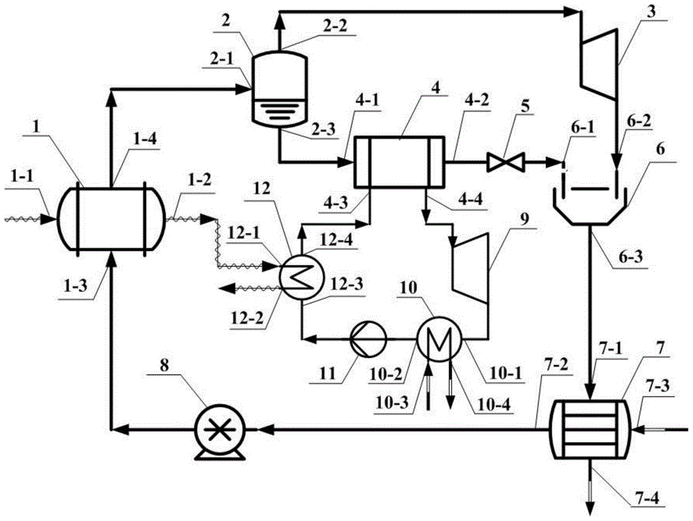 A low discharge temperature geothermal energy coupled power generation cycle system and its working method