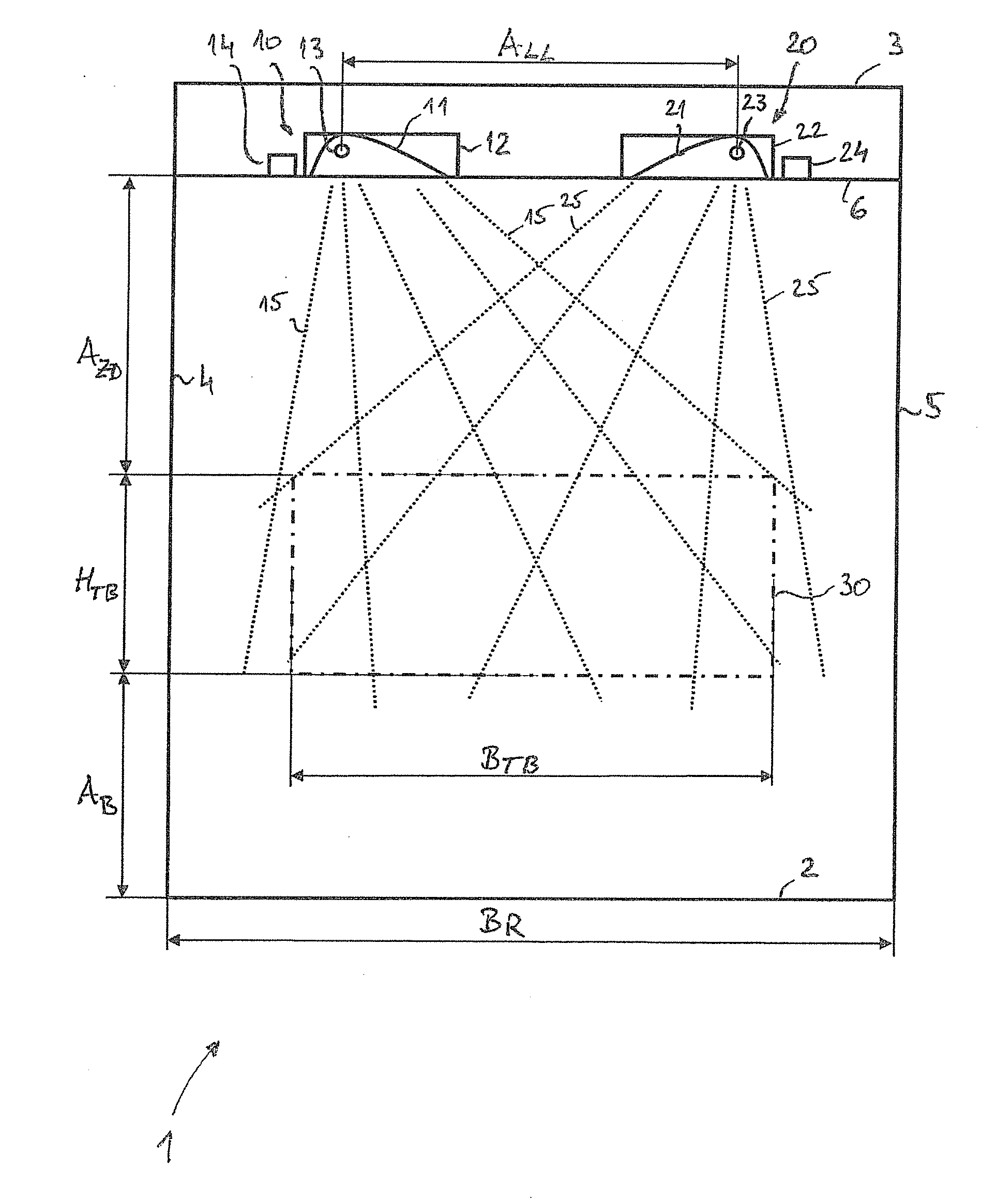 Space, luminous ceiling system and method for conducting photodynamic therapy