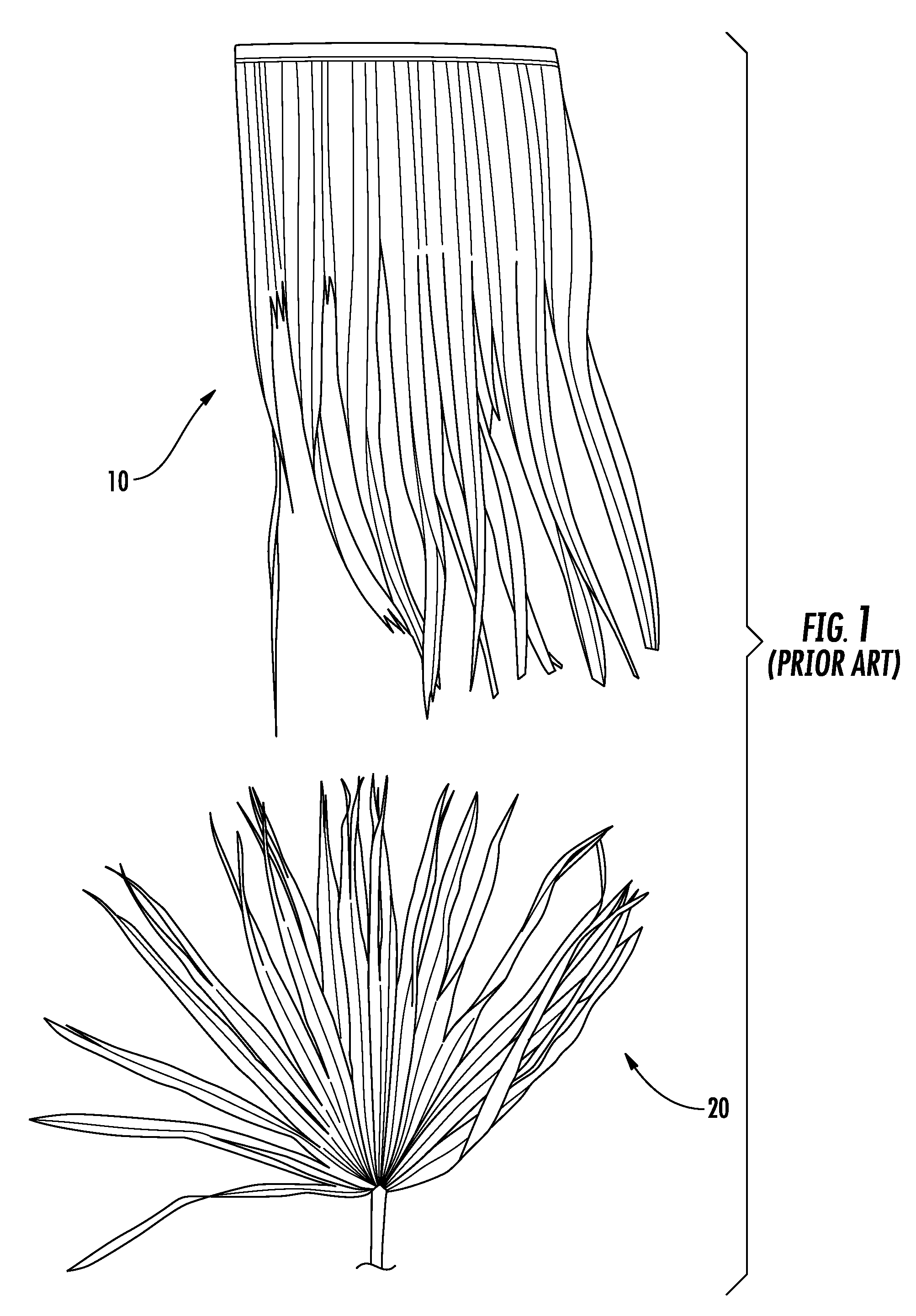 Synthetic thatch members for use as roofing material products and methods of making and using the same