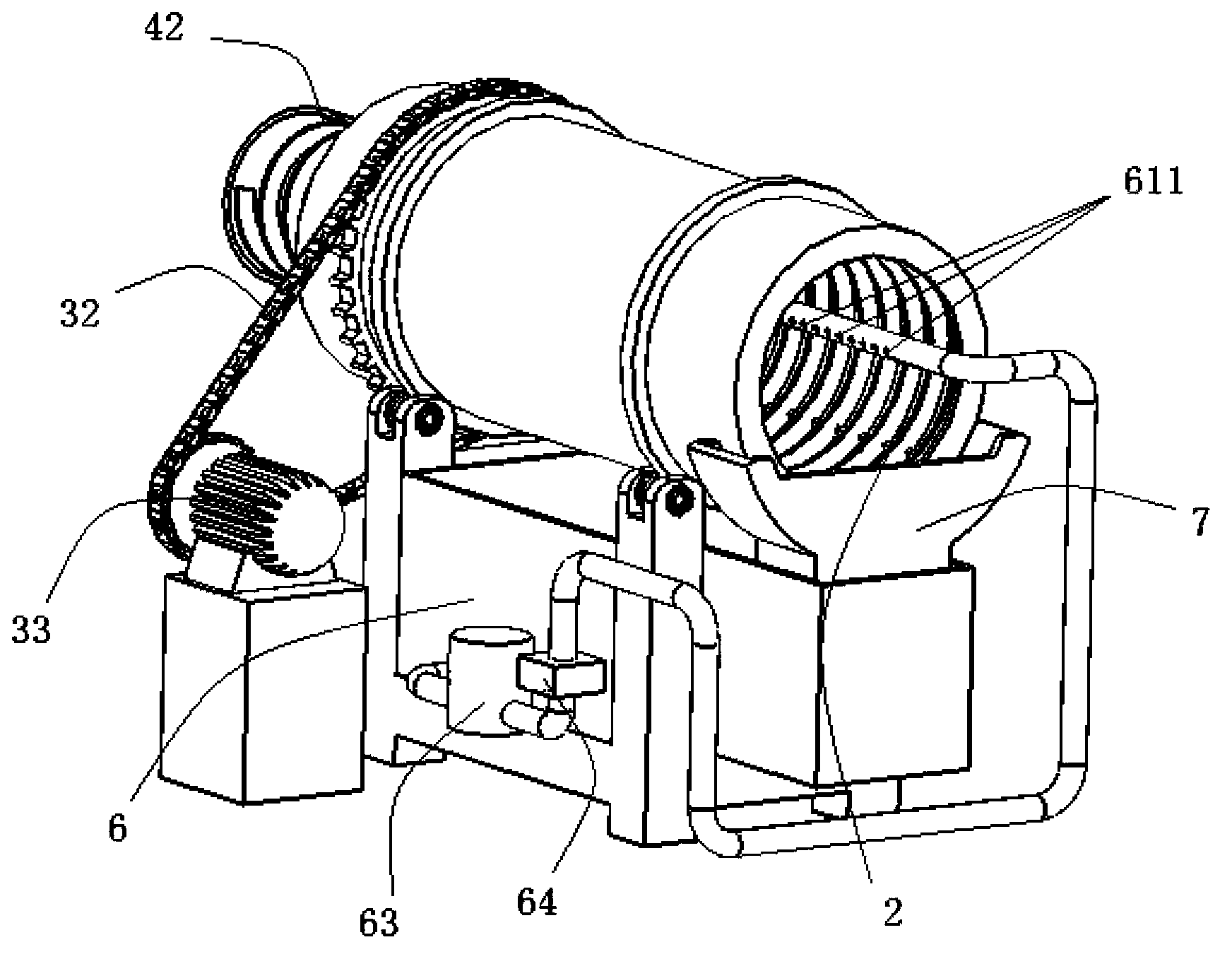 Screw conveying and degreasing device