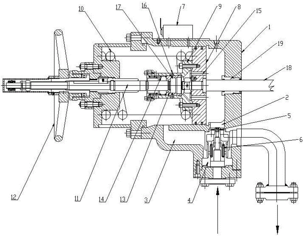 Control device for main steam valve of horizontal version oil control type steam turbine