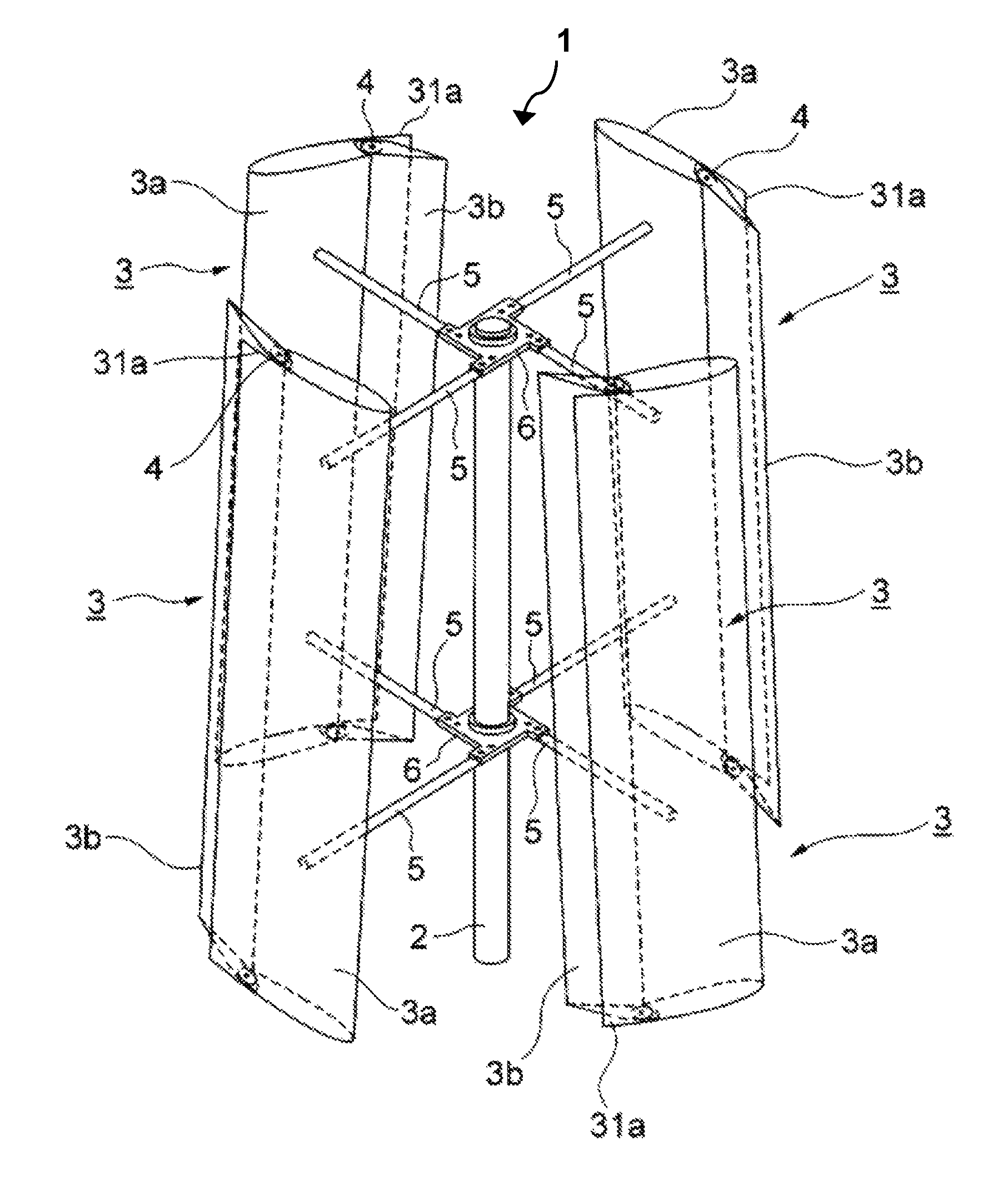 Vertical axis windmill and wind turbine system for generating electricity from wind energy