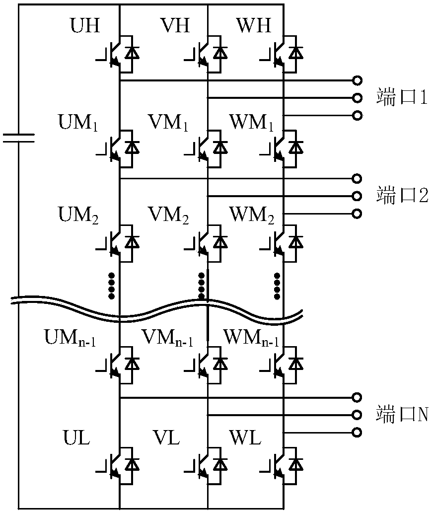 (3N+3) switched cascaded based multi-port energy-feedback high-voltage converter and control method thereof