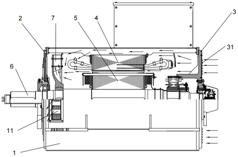 Generator with assembled centrifugal fan