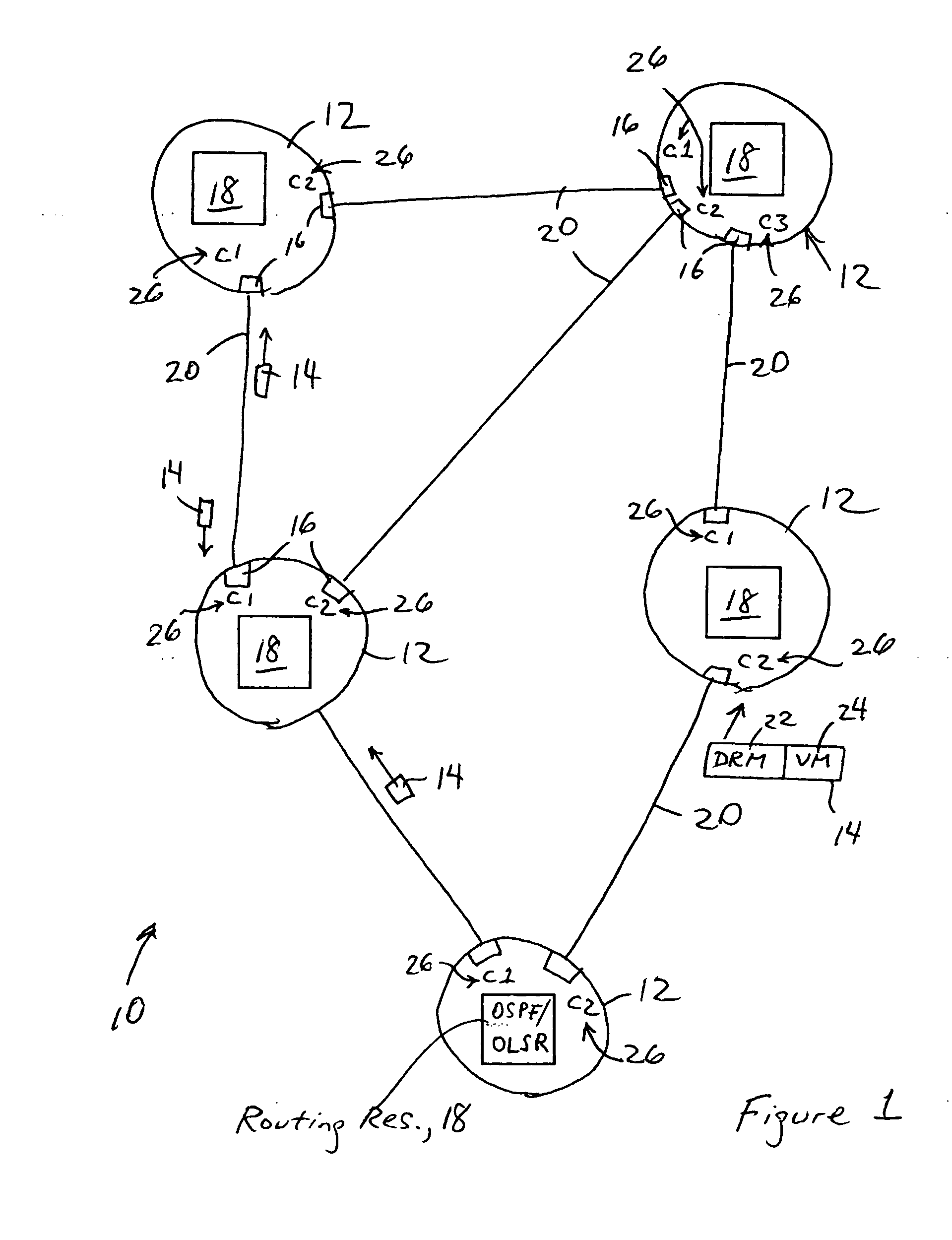 Link state advertisements specifying dynamic routing metrics and associated variation metrics and selective distribution thereof