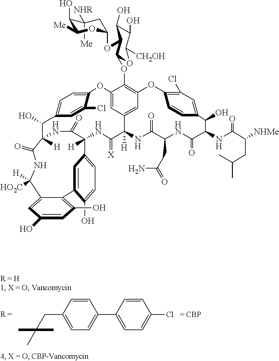 N- (hydrophobe-substituted) vancosaminyl [psi-[c(=nh) nh] tpg4] vancomycin and [psi-[ch2nh]tpg4] vancomycin