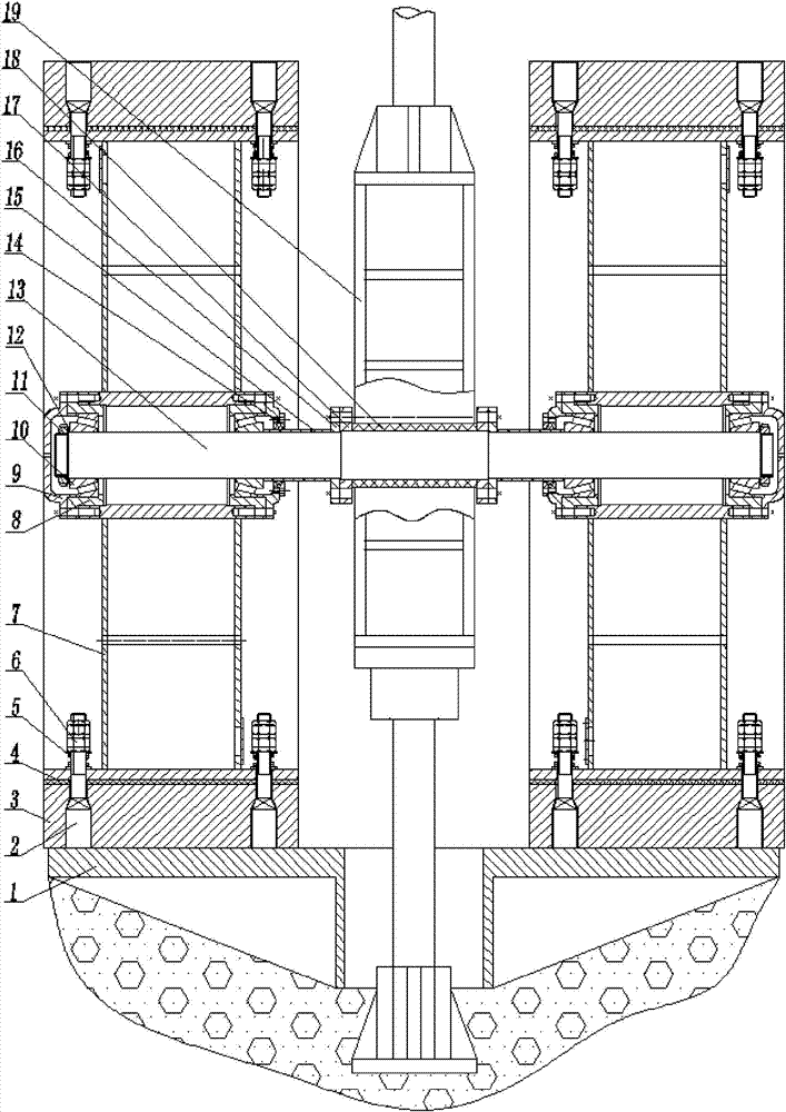 A double-width plate iron water mill