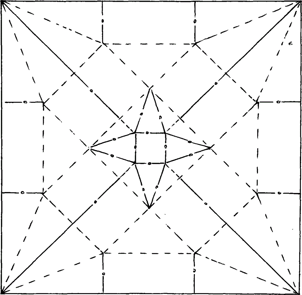 Folding method for square box with crossed spacer layer