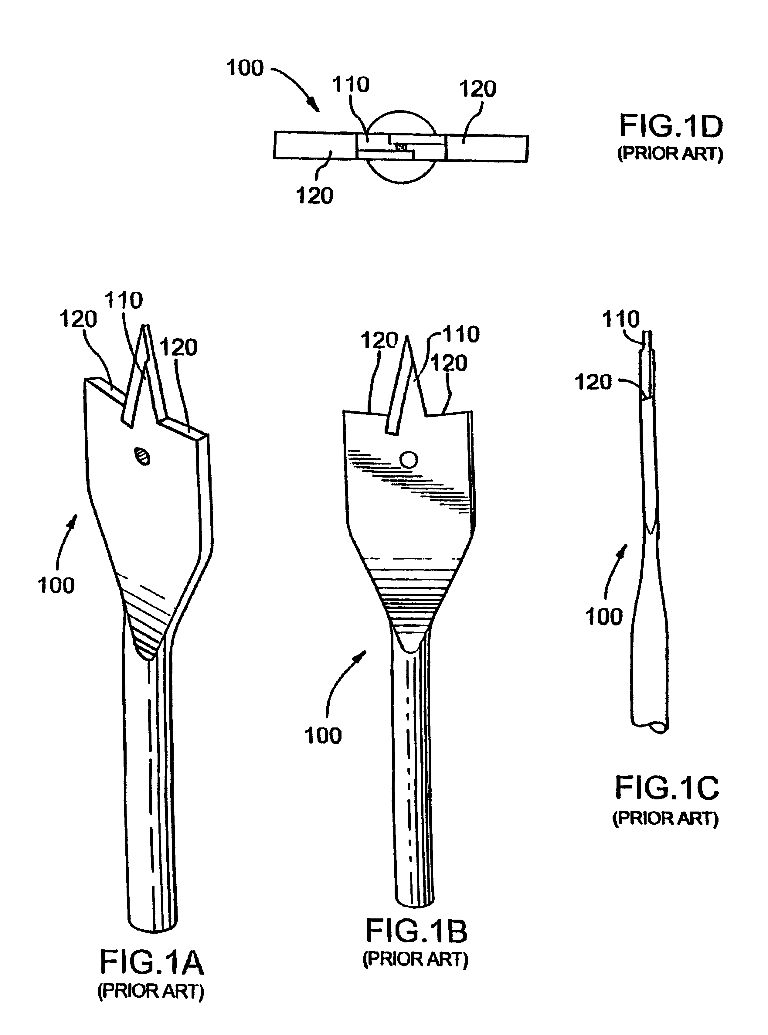 Spade bits with angled sides