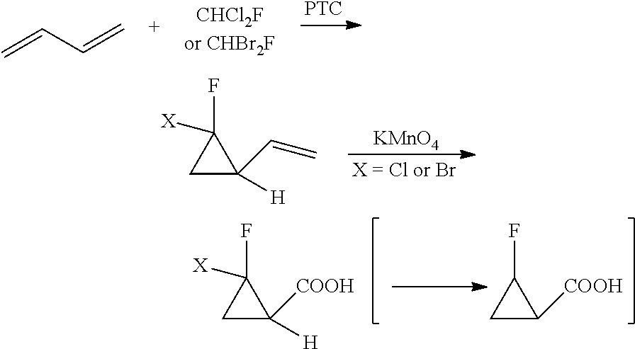 Method for synthesizing 2-fluorocyclopropane carboxylic acid