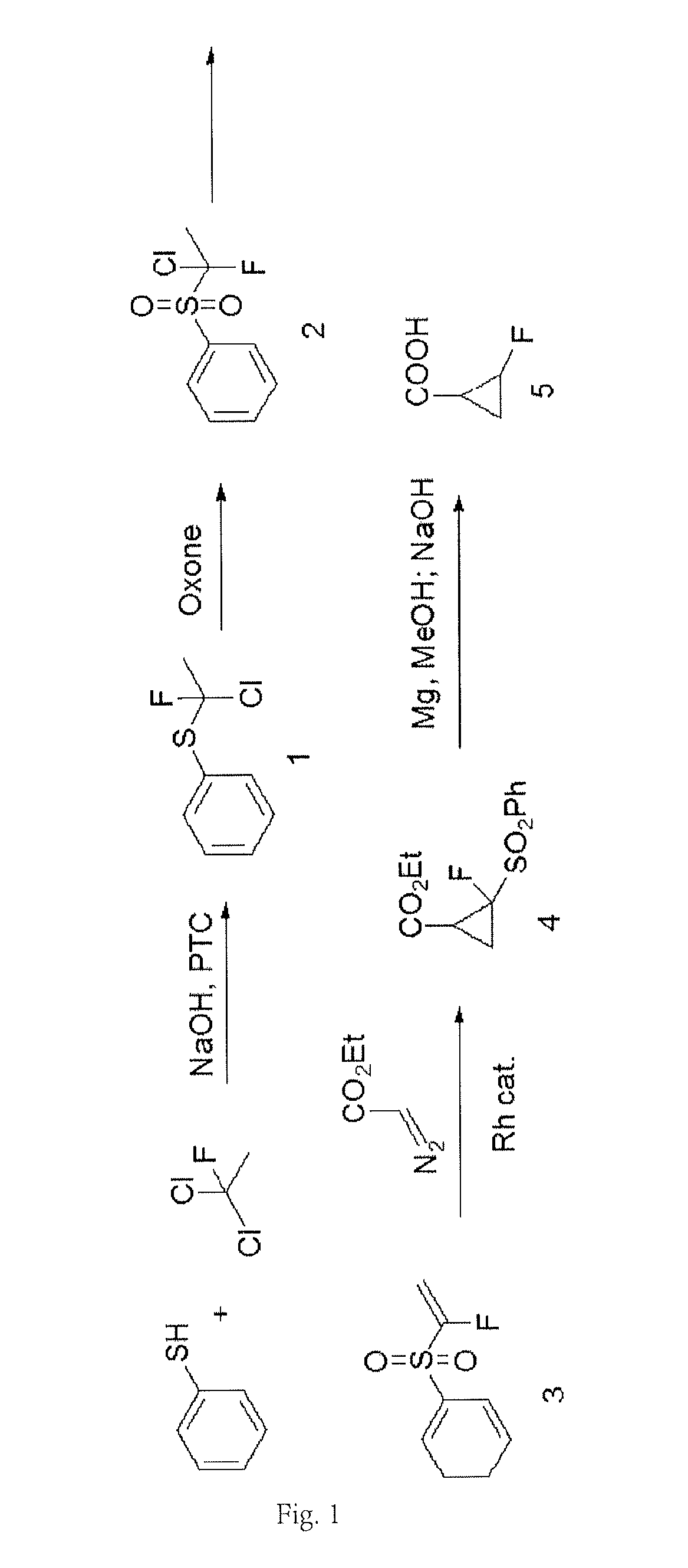 Method for synthesizing 2-fluorocyclopropane carboxylic acid