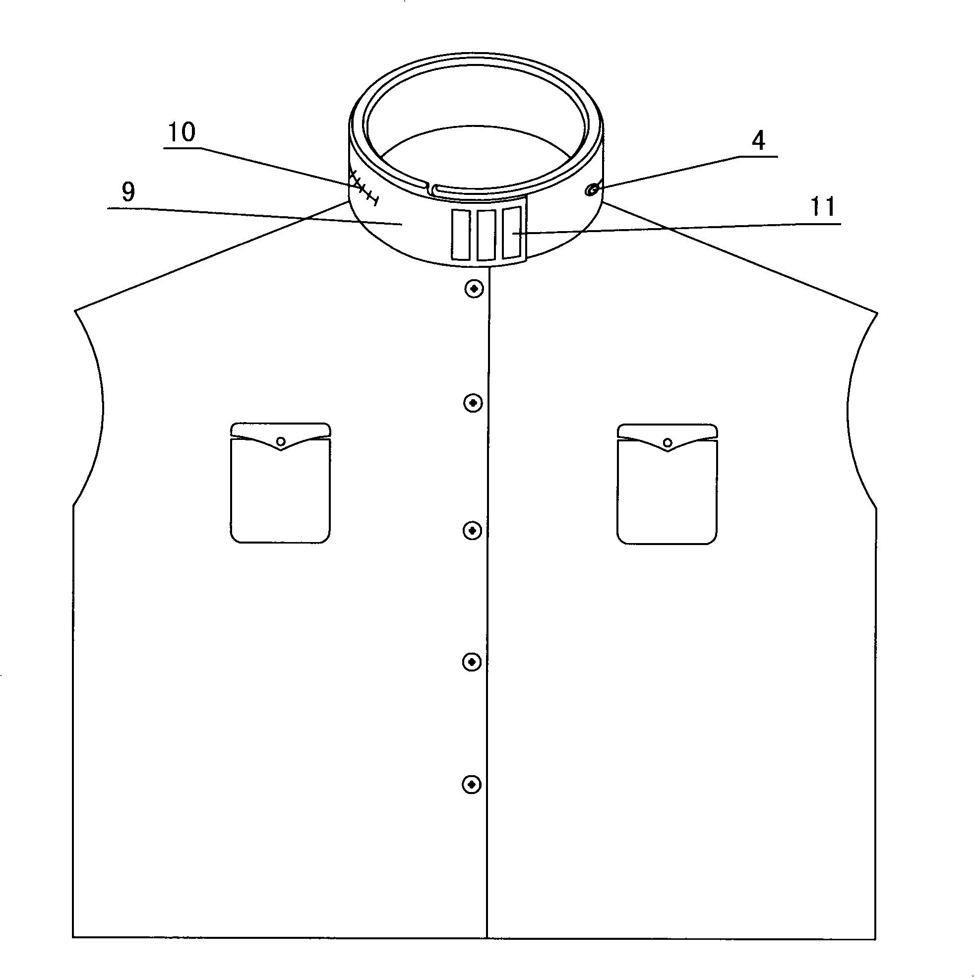 Inflatable collar and clothing with inflatable collar