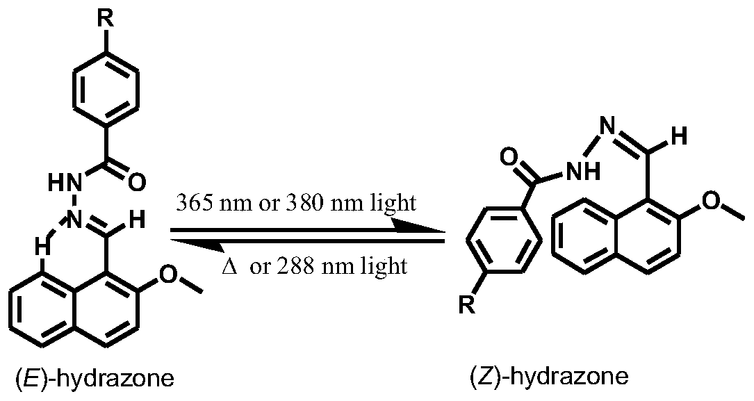 A kind of acylhydrazone molecular switch, its preparation method and application