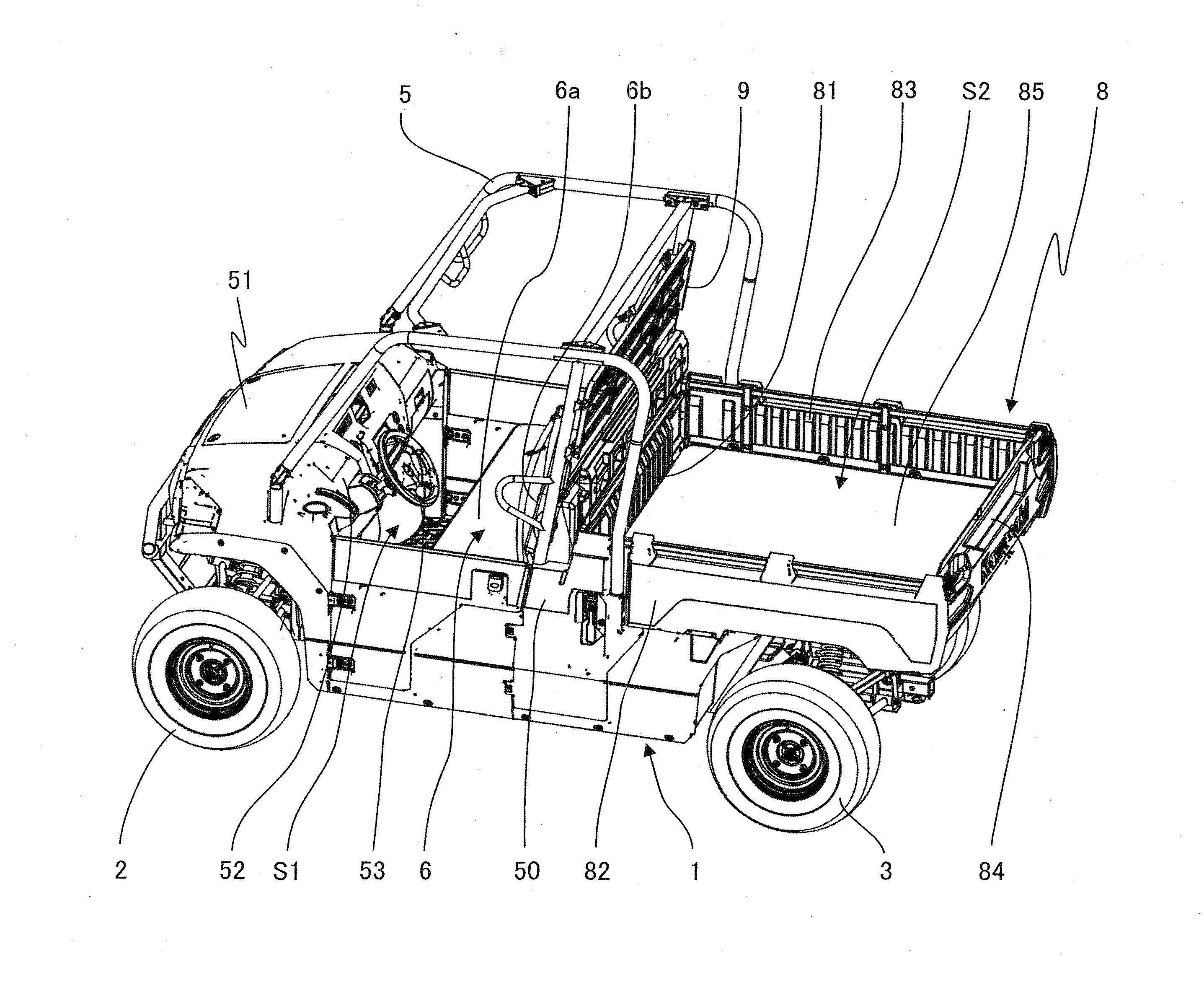 Cargo bed and utility vehicle with the cargo bed